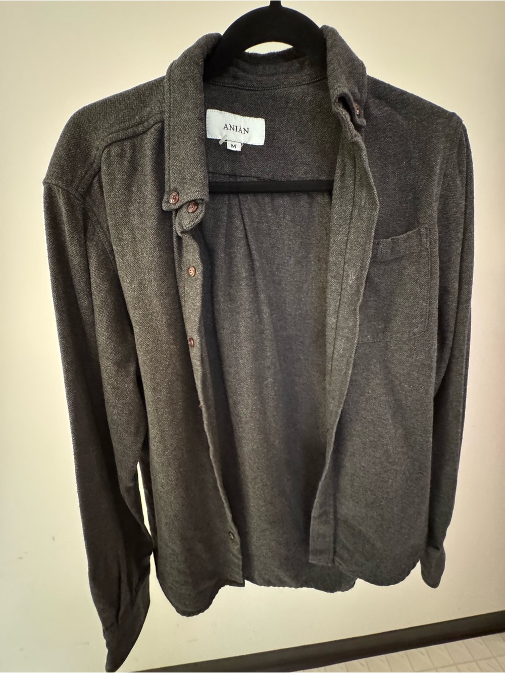 ANIAN Gray Button-Up Shirt Jacket